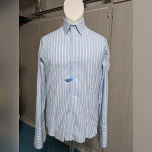 Men's Button Down Blue/White Stripe Shirt